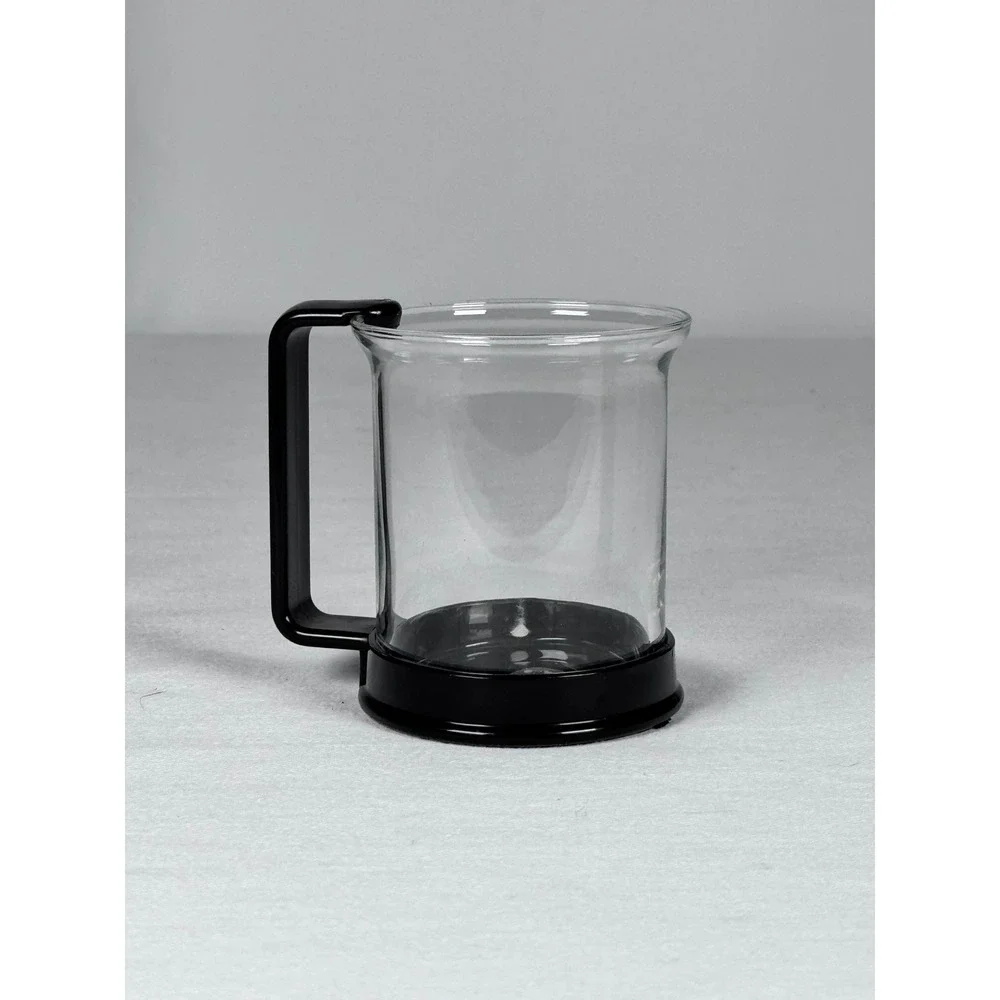 Bodum Bistro Tea Cup Picard Star Trek Glass Mug Black Handle vintage‎